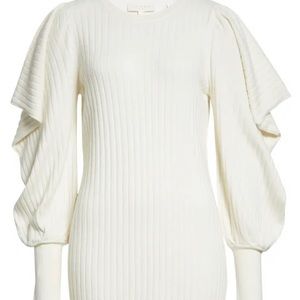 Ted Baker Wilowaa Extreme Sleeve Knit Dress in Natural Size UK 2 (US 4/6)